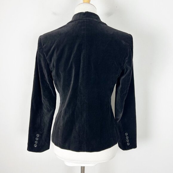 Vintage Rafaella Black Velvet Blazer Jacket Fall Career Size 4 Petite Women's - Picture 2 of 3